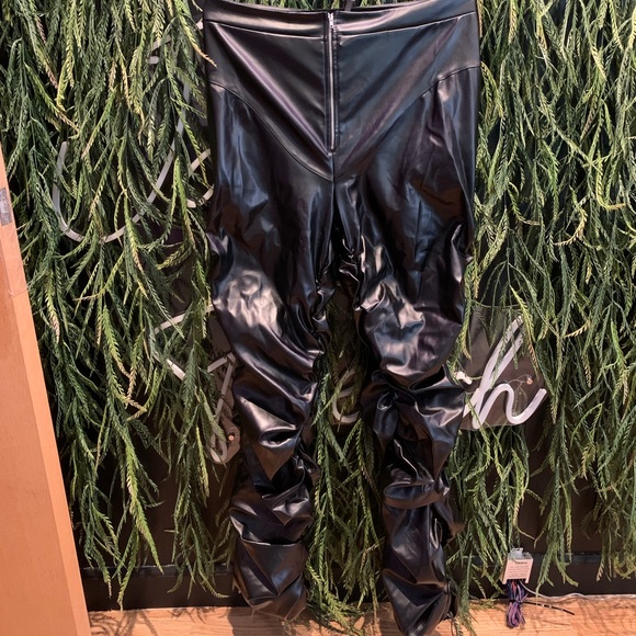 Fashion Nova. Had Your Chance Faux Leather Stacked Pants - Black 2X - Picture 3 of 5